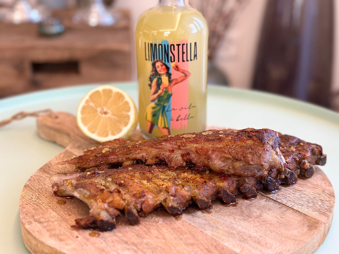 Mit Limonstella glasierte Spareribs