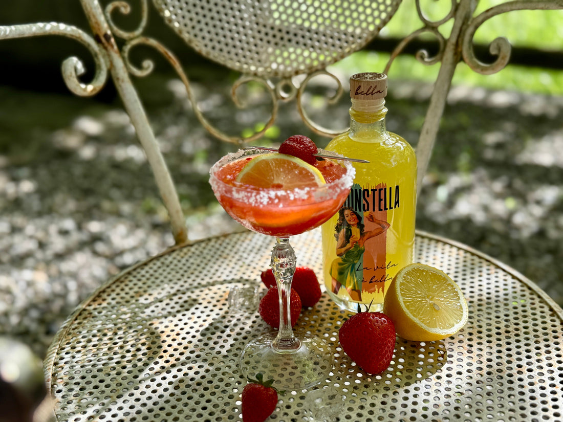 Limonstella Erdbeer Margarita - Sommercocktail mit Erdbeeren, Tequila und Limoncello