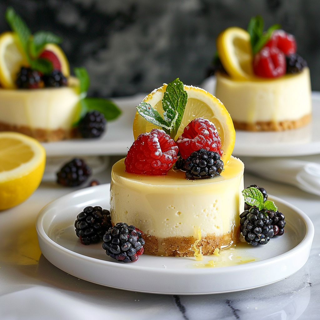 Dessert Törtchen mit Zitrone, Limoncello und Beeren